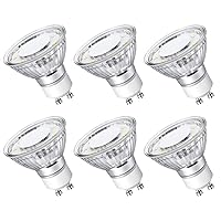 LE GU10 LED Light Bulbs Non-Dimmable, 2700K Soft Warm Light GU10 Bulb Replacement for Recessed Track Lighting, 4W LED Bulbs with 100°Flood Beam for Kitchen, Range Hood, Living Room, Bedroom, 6 Pack