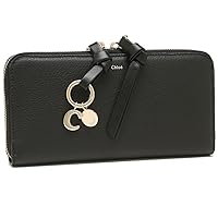 Chloe CHC17AP941H9Q CHC21WP941F57 ALPHABET ZIP ROUND LONG WALLET Women's Long Wallet Round Zipper Wallet Solid Color [Parallel Import], (7) Black (001)