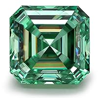 HNB GEMS 3CT Green Asscher Cut VVS1 Clarity Loose Moissanite Diamond Stone,Use for Wedding/Engagement/Rings/Earrings/Necklace/Men/Women