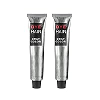 Silver Gray Hair Dye Cream,Hair Cream Fashion Permanent Hair Dye Light Gray Silver Color Cream (2pcs)