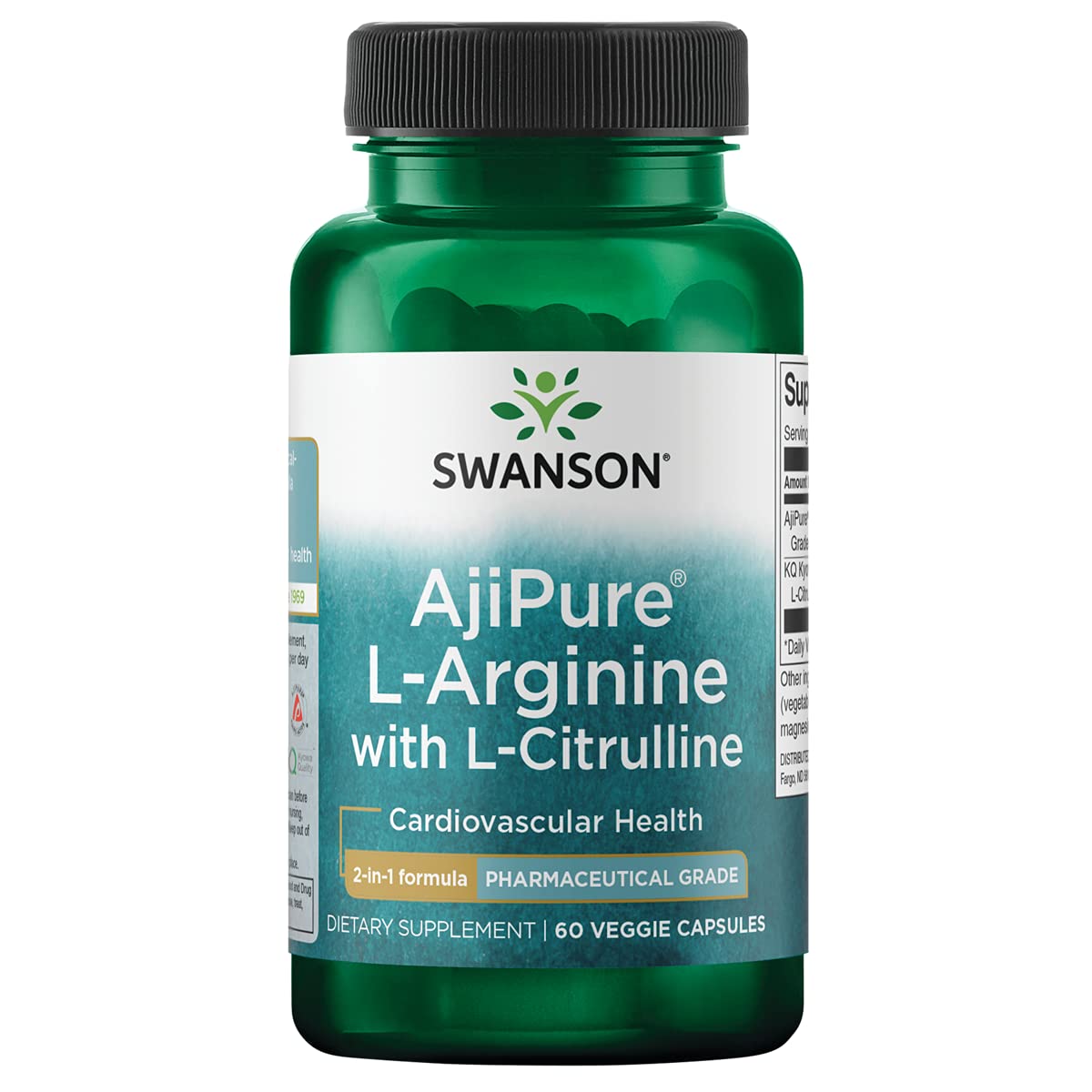 Swanson Amino Acid Ajipure L-Arginine with L-Citrulline 60 Veg Capsules