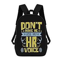 Human Resources HR Voice Casual Backpack 17 Inch Travel Hiking Laptop Business Bag Unisex Gift for Outdoor Work Camping