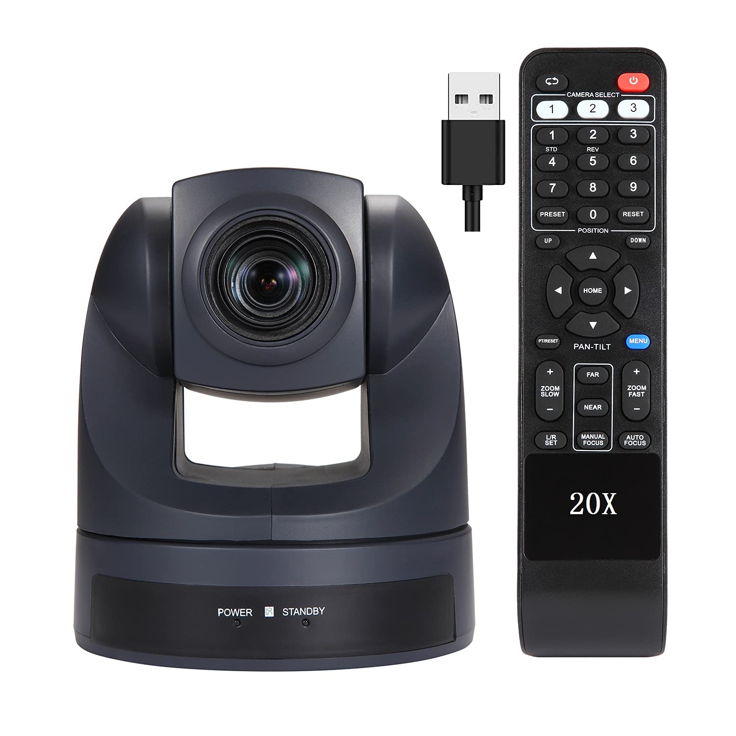 PTZ Camera 20X Optical Zoom USB Video Conference Camera HD 1080P Webcam, Broadcas Camera for Live Streaming church Business Meetings Skype Teams Zo...