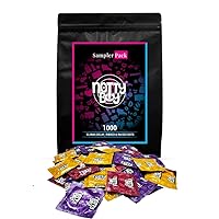 NottyBoy Assorted Sample Pack Ultra Ribbed, Raised Dots, Extra Time Condom (1000 Count)
