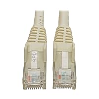 Tripp Lite Cat6 Gigabit Ethernet Snagless Molded Patch Cable 24 AWG 550MHz Premium UTP, White, RJ45 M/M 4' (N201-004-WH)