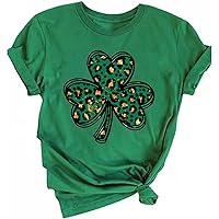 St. Patrick's Day Shirt Women Shamrock Blessed and Lucky Clover T-Shirt Irish Festival Graphic Tee Tops