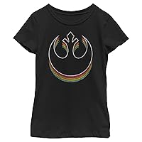 STAR WARS Girl's A New Hope Rainbow Rebel Logo T-Shirt