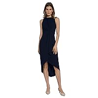 Maggy London Sleeveless Jewel Neck Asymmetrical Midi for Wedding Guest | Cocktail Dress for Women