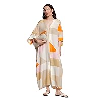 Women's Fancy Long Stylish Kaftan Printed Maxi Calf Length Dress for Party & Regular Wear Comfortable Coverups
