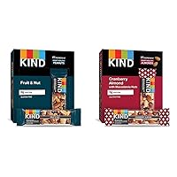 KIND Bars Fruit & Nut and Cranberry Almond Bars Bundle (12 Count)