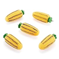 5Pcs BBQ Corn Resin Pendants Fruit and Vegetable Series Resin Cute 3D Maize Charms Imitation Food Resin Baking Corn Pendants with Platinum Plated Iron Findings for Jewelry Making