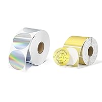 MUNBYN Holographic Silver Thermal Sticker Labels 2.25