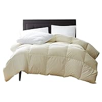 New York Mercado 100% Organic Cotton Comforter Luxury and Premium Quality Quilted with Corner Tabs 500 GSM GOTS Certified 800 TC All Season Warm Fluffy Ultra-Soft Comforter Full/Queen, Ivory