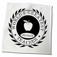 3dRose Worlds Greatest 9th Grade Teacher Award Ninth Grade 9 Thank You Gift - Towels (twl-165022-3)