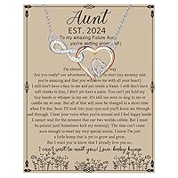 BNQL Future Aunt Necklace New Aunt Gifts First Time Aunt Announcement Gifts for New Auntie to be Gifts Necklace (Aunt EST 2024 Heart)