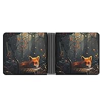 Nature Cute Fox Money Clip Wallet Card Holder With Cash Bill Pocket and 8 Credit Card Pockets