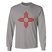New Mexico Zia Sun Symbol Vintage State Flag Long Sleeve Men's