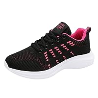 Sneakers for Women,Lightweight Comfortable Mesh Lace-Up Sports Shoes New Flying Woven Casual Wild Running Shoes Soft Bottom Breathable Sneakers