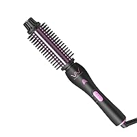 Curling Iron, Ceramic Negative Ionic Curling Wand, Professional Dual Voltage Instant Heat Up Hair Curler, Anti-Scald Curling Brush with Two Heat Settings