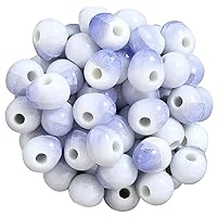 20pcs 8mm Crackle Porcelain Beads Chinese Ceramic Beads Water Drop Spacer Beads 3mm Large Hole Loose Beads for Handmade Jewelry Projects