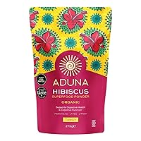 Aduna Organic Hibiscus Powder | Hibiscus Flower Powder for Hair, Skin & Gut Health | 9.7oz