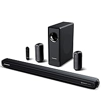 5.1 CH Surround Sound Bar with Dolby Audio, Sound Bars for TV, Wireless Subwoofer & Rear Speaker, Dolby Digital Plus, Bluetooth 5.3, Surround Sound System for Home Theater, 4K & HD TVs| HDMI & Optical