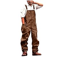 Loose Fit Plus Size Overalls for Mens Summer Fall Cargo Victorian Overall Coveralls Pants Unitard Man 2024