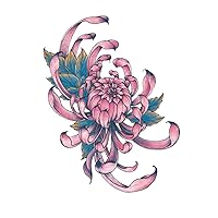 Large Temporary Tattoos Women Temporary Neck Tattoos Temporary Realistic Flower Chest Tattoo for Adults (Temporary Tattoos Sticker 4)