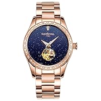 Carnival Women's Automatic Mechanical Watch Sparkling Stars Blue Sky Dial