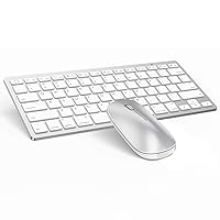 OMOTON Bluetooth Keyboard and Mouse for iPad (10th/ 9th/ 8th), Wireless Keyboard and Mouse Compatible with iPad Pro 12.9/11 inch,iPad Air 5th/ 4th, and Other Bluetooth Enabled Devices, Silver White