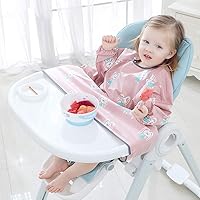 Long Sleeve Bib Coverall With Table Cloth Cover Baby Dining Chair Gown Waterproof Saliva Towel Burp Apron Bibs Diaper