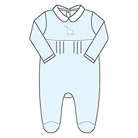 Baby Boy Sweet Lamb Classics Emb Collared Boy Footie Blue Preemie