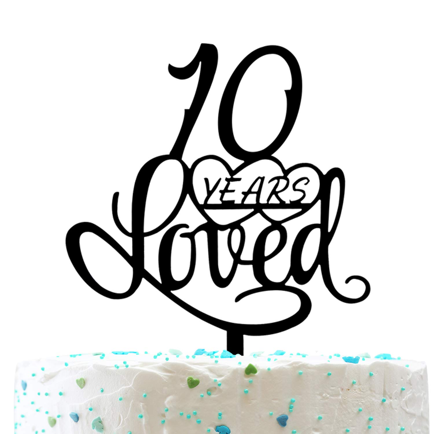 10th Wedding Anniversary Cake Topper Assorted Colours - Etsy