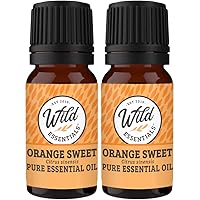 Wild Essentials Orange Sweet 100% Pure Essential Oil 2 Pack - 10ml, Therapeutic Grade, Made and Bottled in The USA