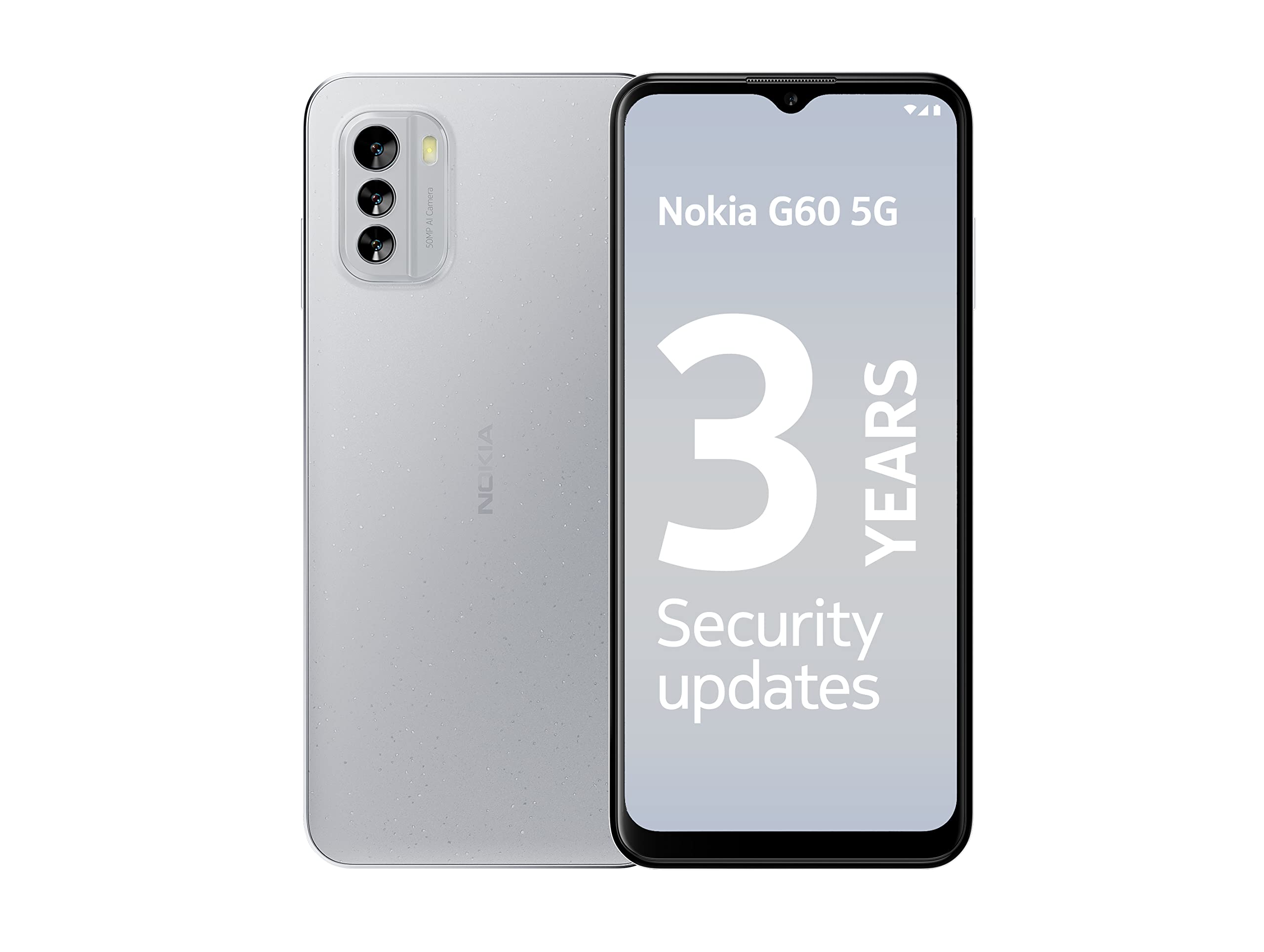Nokia G60 5G Dual-SIM 64GB ROM + 4GB RAM (GSM only | No CDMA) Factory Unlocked 5G Smartphone (Ice) - International Version