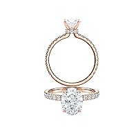 Diamond Wish IGI Certified 1 to 3 Carat Oval Shape Lab Grown Diamond Ribbon Halo Engagement Ring for Women in 14k Gold with Side Stones (I-J, VS-SI, cttw) Anniversary Promise Ring Size 4 to 9