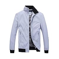 Men's Lightweight Full Zip Jacket Stand Collar Thin Outerwear Windbreaker Golf Zipper Coat Casual Bomber Jackets