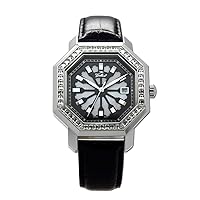 Gallucci Ladies Fashion Quartz Wrist Watch with Crystal on Bezel and Octagonal Shape Case Design