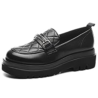 Ladies Loafers Platform Shoes, Saterproof Platform 5cm Pedal Flat Shoes Oxford Womens Shoes