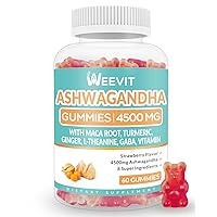 Ashwagandha Gummies 4500mg for Women & Men, Ashwagandha Gummy with Maca Root Powder | Organic Ashwa Gummies
