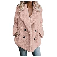 Furry Cardigan Women Winter Lapel Double-Breasted Overcoat Fleece Coat Plus Size Cardigan Baggy Daily Elderly Gift Ideas