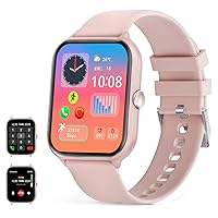 UHOOFIT Women's Smartwatch with Phone Function, 1.95 Inch HD Touch Screen Fitness Watch with Sleep Heart Rate Monitor, Pedometer, 100+ Sports Modes, IP67 Waterproof Activity Tracker for Android iOS