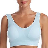 Womens Sports Bra Wirefree Yoga Bra Women's Seamless MID Solid Color Sports Bra with Removable Bra Pad Apparel Yoga
