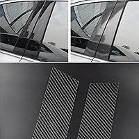 Carbon Fiber Black Pillar Posts Door Window Trim Compatible with Toyota RAV4 2019-2023, Pillar Moldings Cover Set Stickers Décor