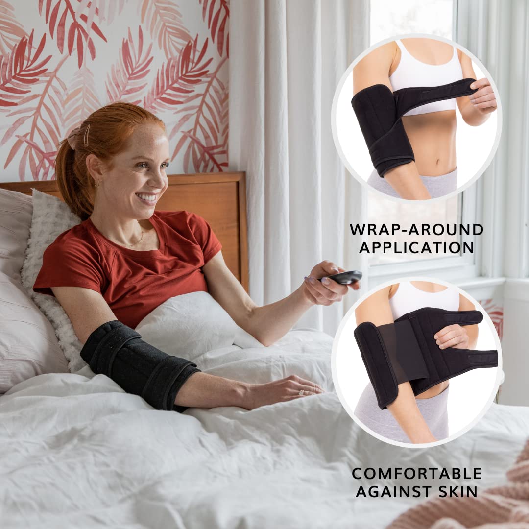 BraceAbility Cubital Tunnel Syndrome Brace - Comfy Elbow Pain Immobilizer Splint for Sleeping, Tennis or Golfer Tendonitis Treatment, Ulnar Nerve Entrapment, Arthritis, Surgery Recovery Support - S/M