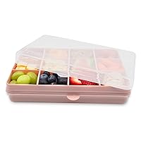 melii Snackle Box – Divided Snack Container, Food Storage for Kids, Removable Dividers, Arts & Crafts, Beads, BPA-Free – 12 Compartments (Pink)