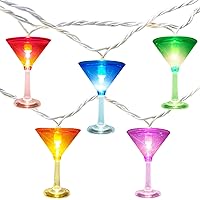 SUNSGNE LED Summer Decorative Indoor String Lights, 8.5ft Margarita Cup Hanging String Lights, Plug in Warm White Fairy Light String for Outdoor Party Birthday Holiday Bistro Bar Decorations