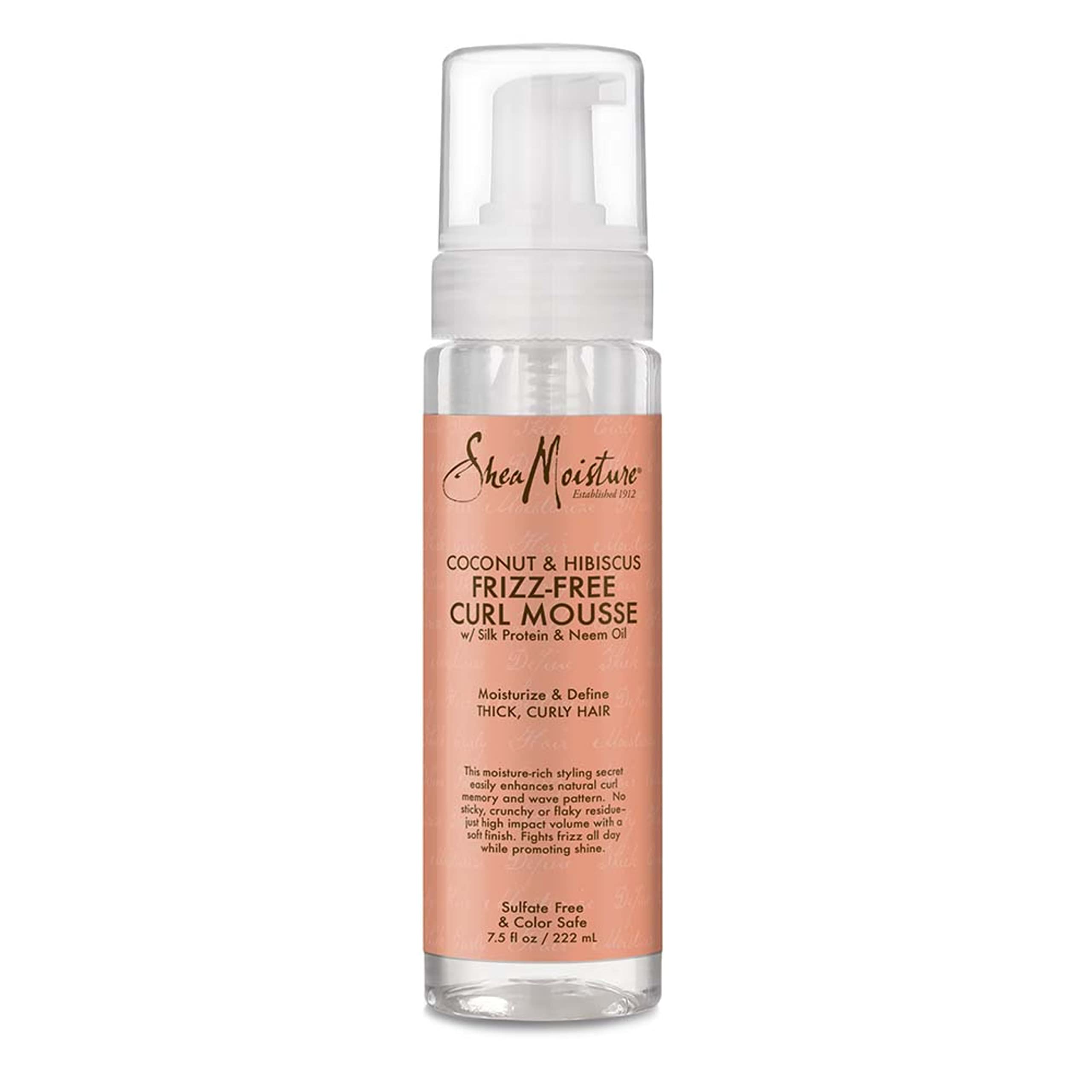 SheaMoisture Curl Mousse for Frizz Control Coconut and Hibiscus with Shea Butter 7.5 oz