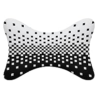 Pixel Gradient Dog Bone Shaped Car Neck Pillow Cervical Pillows for Car Truck Driving Comfort Headrest Pillow Set of 2