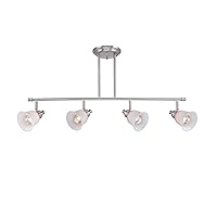 LS-18724 Island Pendant with Frost Glass Shades, Steel Finish